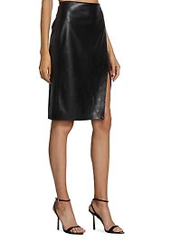 Siobhan Faux Leather Midi-Skirt