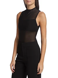 Nichol Mesh Mock Turtleneck Bodysuit