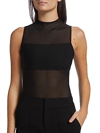 Nichol Mesh Mock Turtleneck Bodysuit
