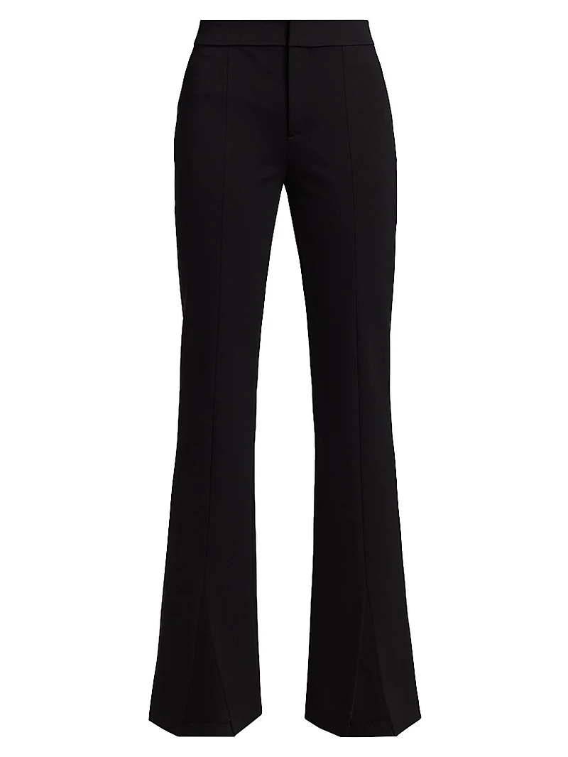Emiko High-Waisted Slit-Hem Pants