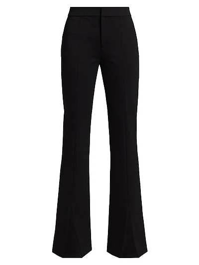 Emiko High-Waisted Slit-Hem Pants