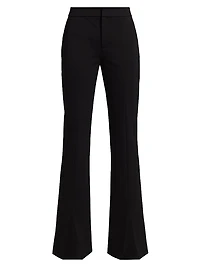 Emiko High-Waisted Slit-Hem Pants