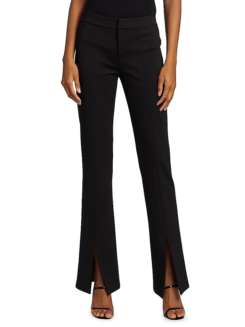 Emiko High-Waisted Slit-Hem Pants