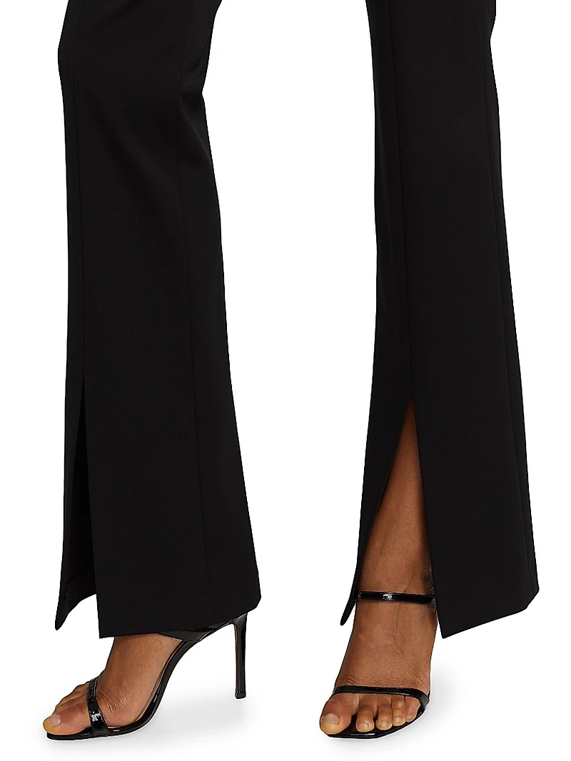 Emiko High-Waisted Slit-Hem Pants