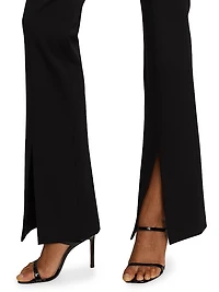 Emiko High-Waisted Slit-Hem Pants