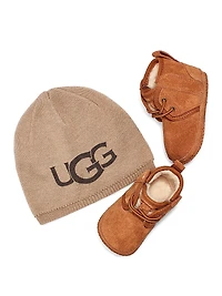 Baby's Neumel Booties & Ugg Beanie Gift Set