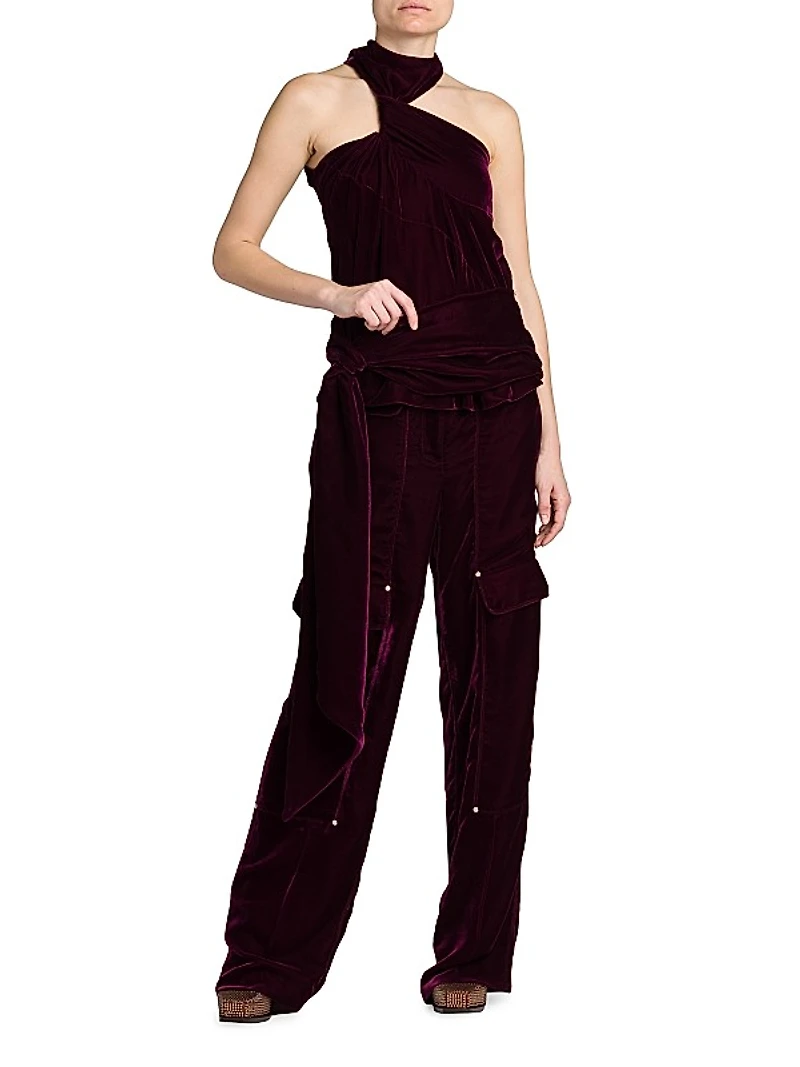 Workwear Velvet Cargo Pants