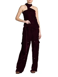 Workwear Velvet Cargo Pants
