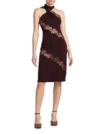 Halterneck Lace Slip Dress