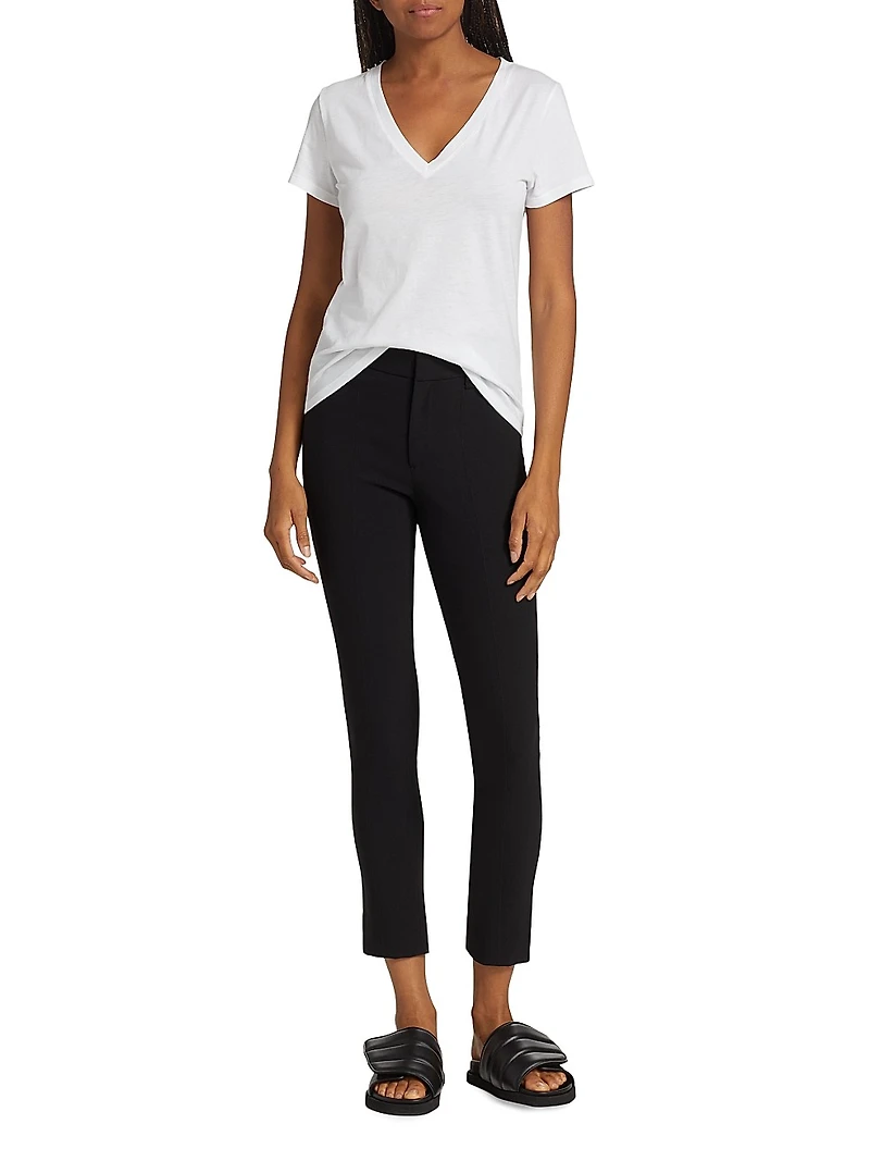 High-Waisted Ankle-Crop Cigarette Pants