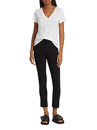 High-Waisted Ankle-Crop Cigarette Pants