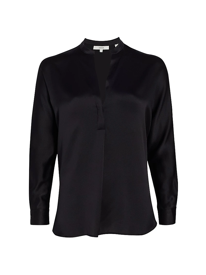 Silk Long-Sleeve Blouse