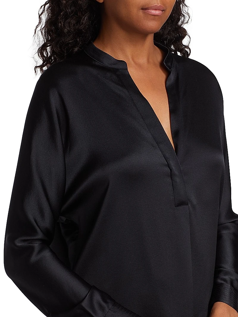 Silk Long-Sleeve Blouse