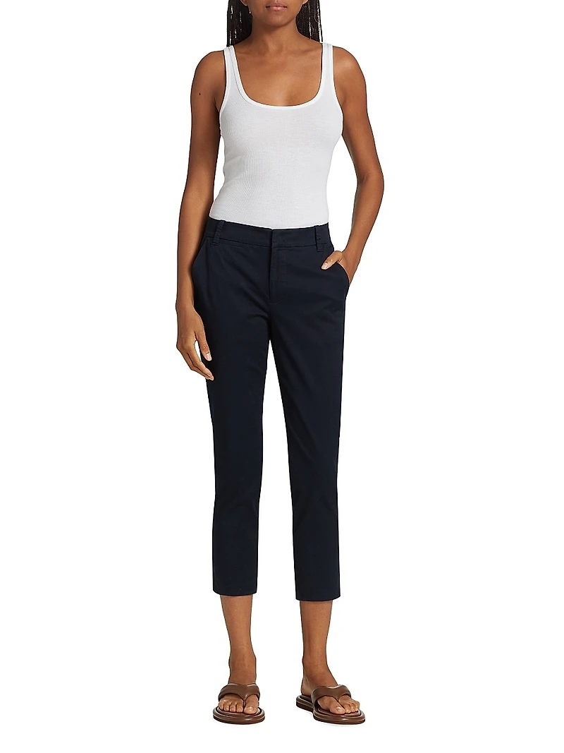 Cropped Cotton Chino Pants