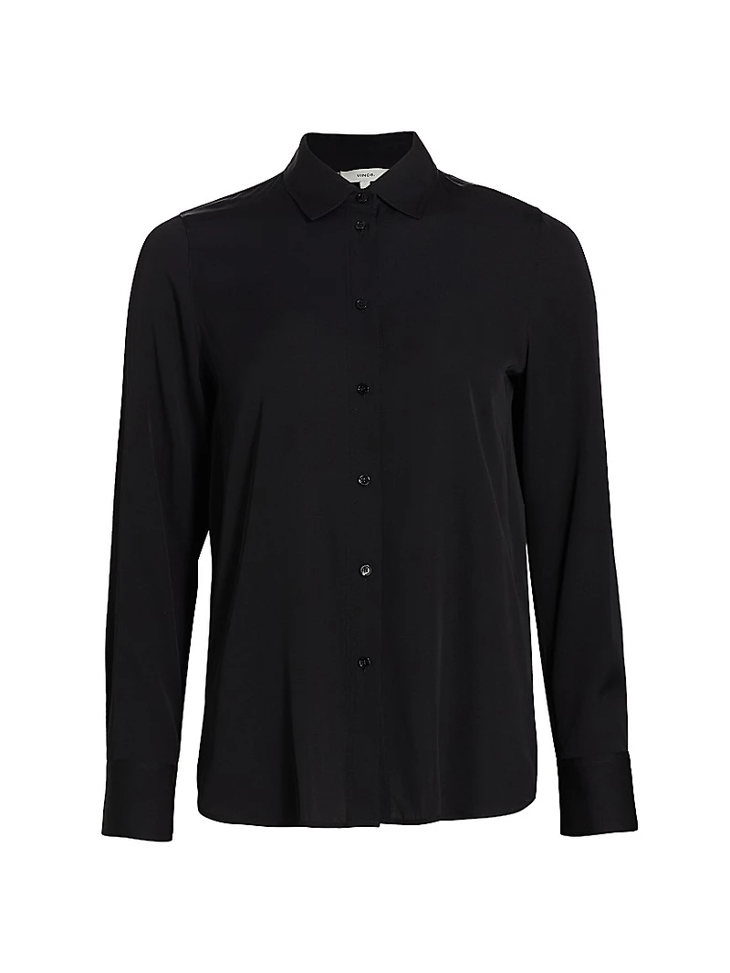 Silk-Blend Slim-Fit Blouse