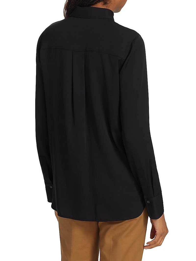 Silk-Blend Slim-Fit Blouse