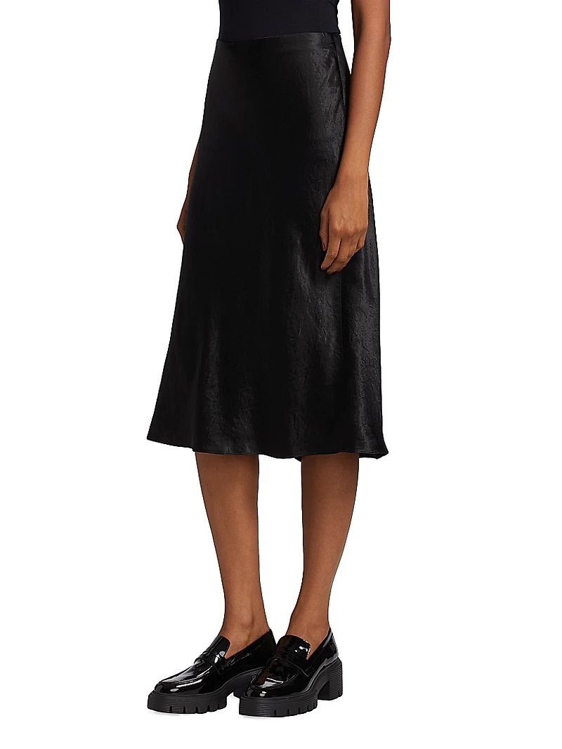 Satin Midi-Skirt