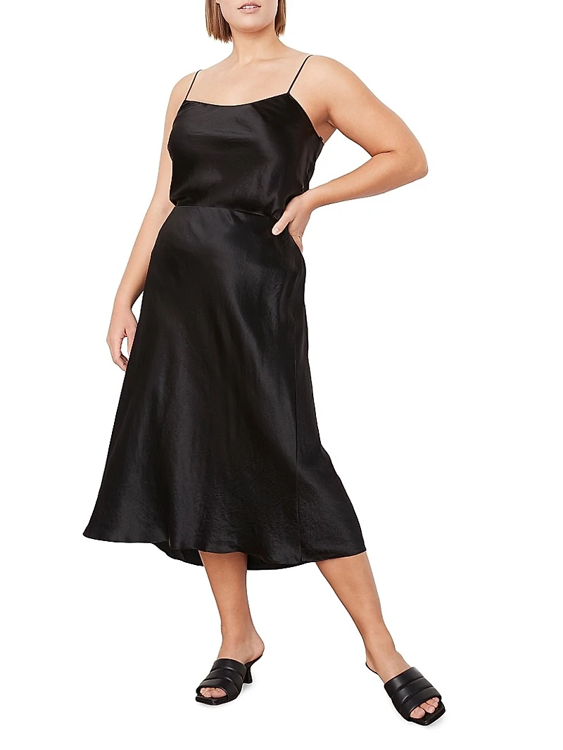Satin Midi-Skirt