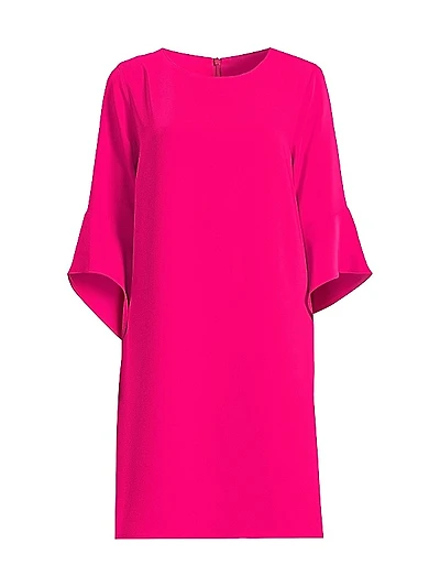 Julia Crepe Bell-Sleeve Dress