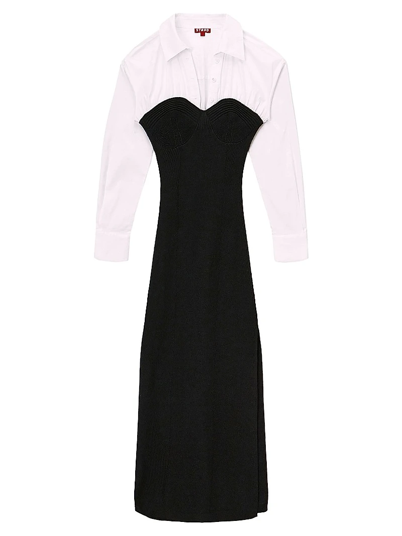 Hazel Layered Mixed-Media Dress