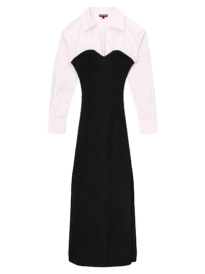 Hazel Layered Mixed-Media Dress