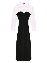 Hazel Layered Mixed-Media Dress