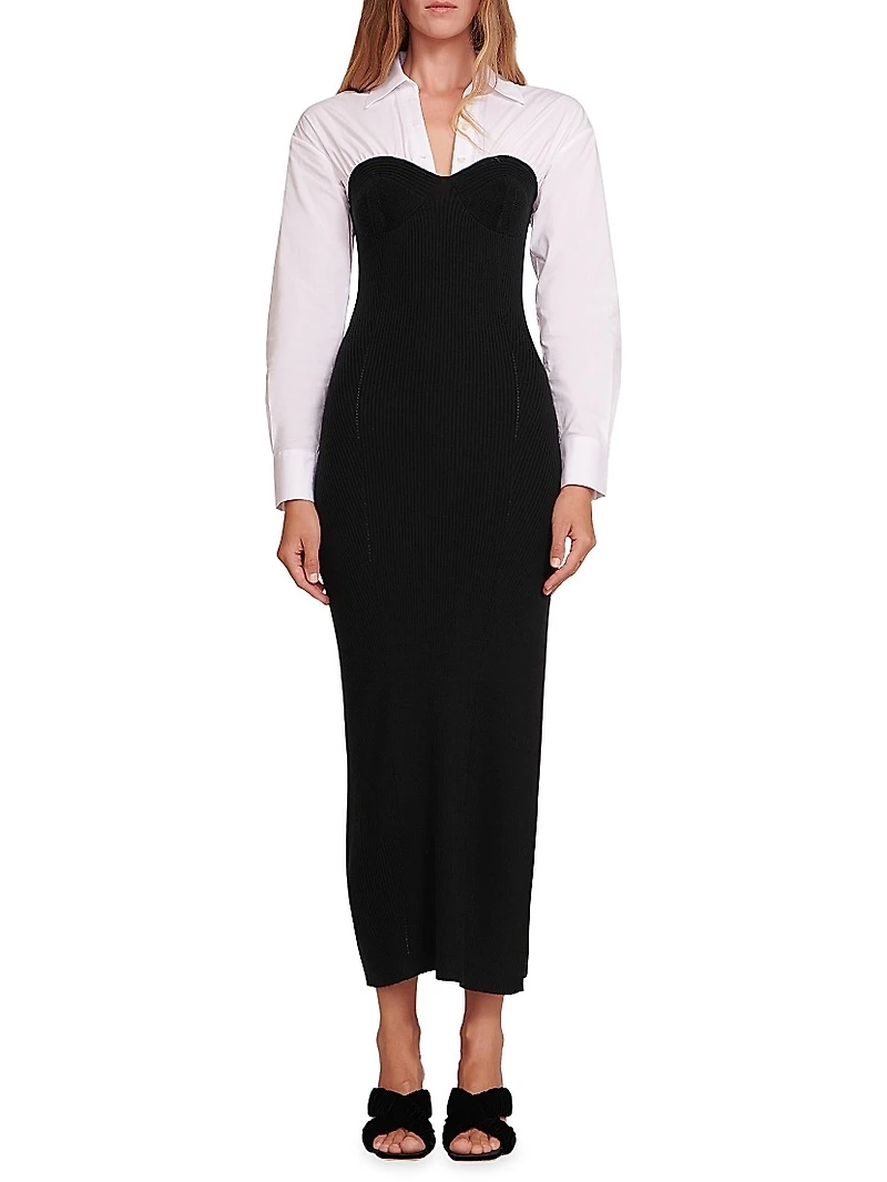 Hazel Layered Mixed-Media Dress