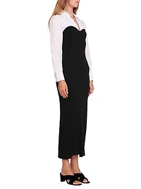 Hazel Layered Mixed-Media Dress