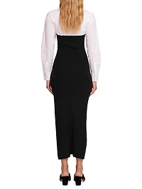 Hazel Layered Mixed-Media Dress