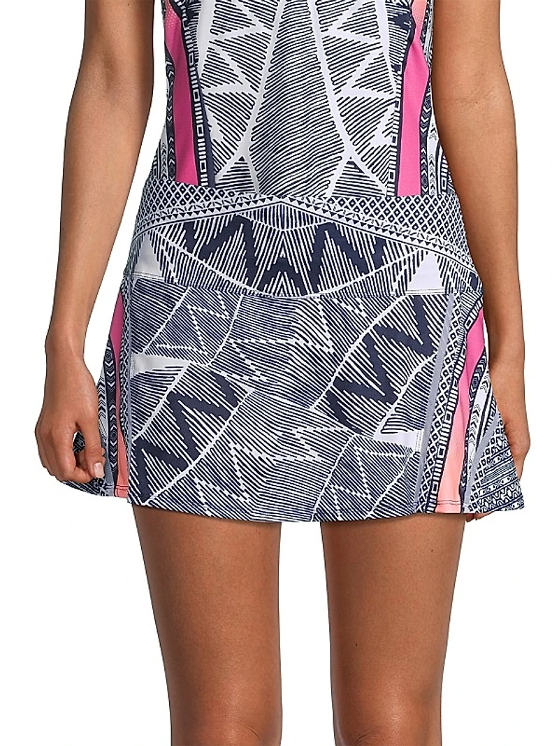 Santa Fe Glow Printed Jersey Tennis Skort