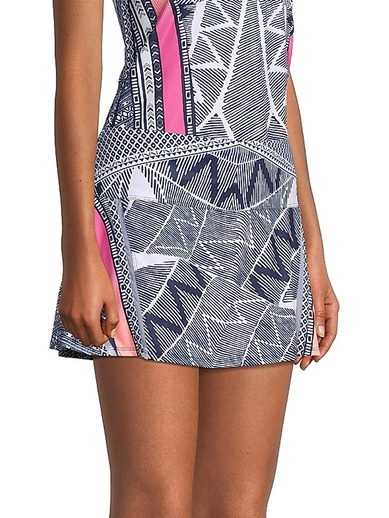 Santa Fe Glow Printed Jersey Tennis Skort