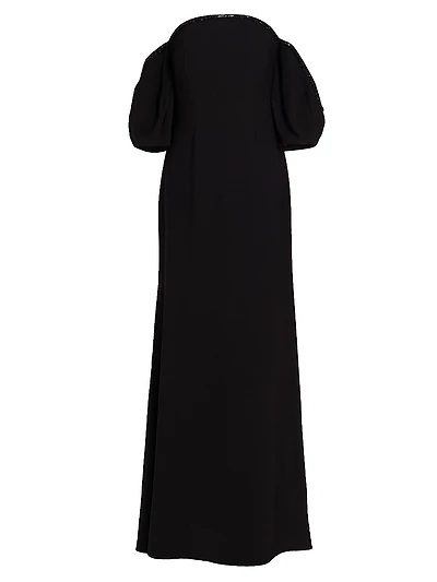 Bead-Embellished Illusion-Neck Gown
