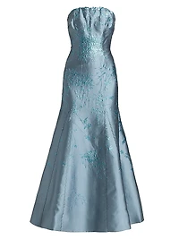 Strapless Jacquard Mermaid Gown
