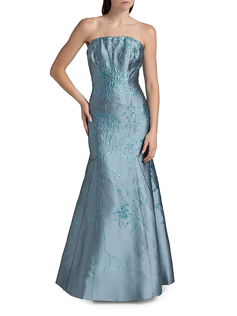 Strapless Jacquard Mermaid Gown