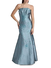 Strapless Jacquard Mermaid Gown