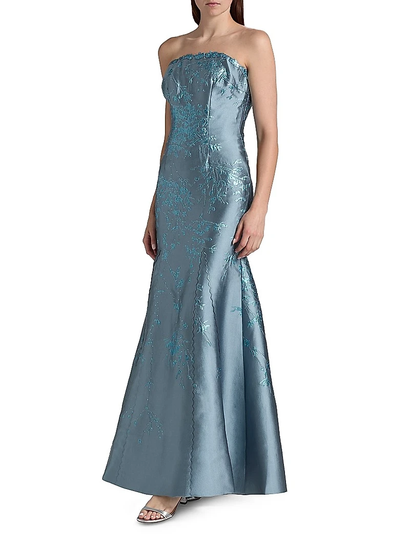 Strapless Jacquard Mermaid Gown