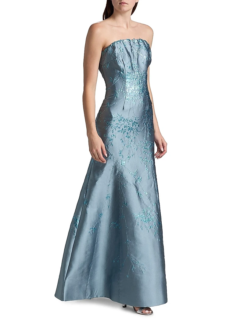 Strapless Jacquard Mermaid Gown