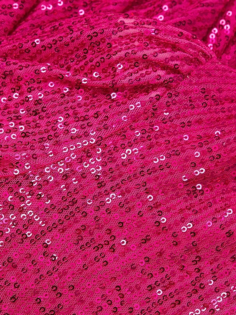 Sequined Long-Sleeve Tiered Minidress