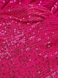 Sequined Long-Sleeve Tiered Minidress