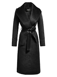 Belted Alpaca-Blend Wrap Coat