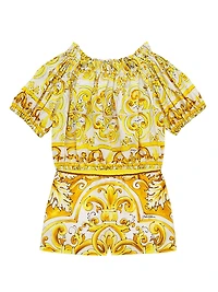 Little Girl's & Off-The-Shoulder Printed Cotton Top