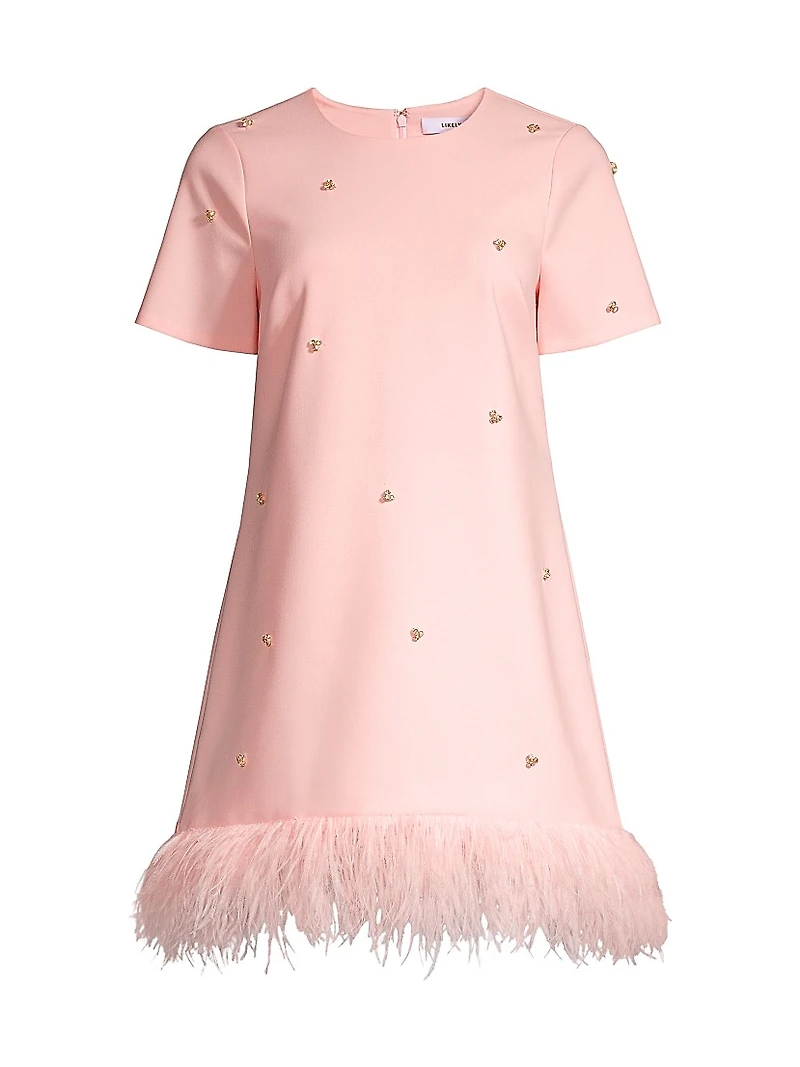 Marullo Feather-Trimmed Minidress