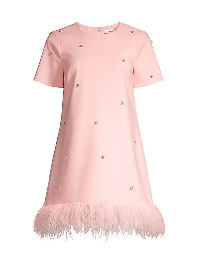 Marullo Feather-Trimmed Minidress