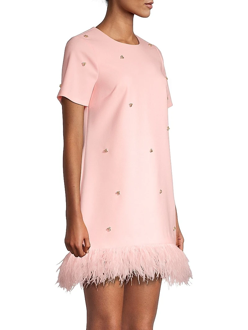 Marullo Feather-Trimmed Minidress
