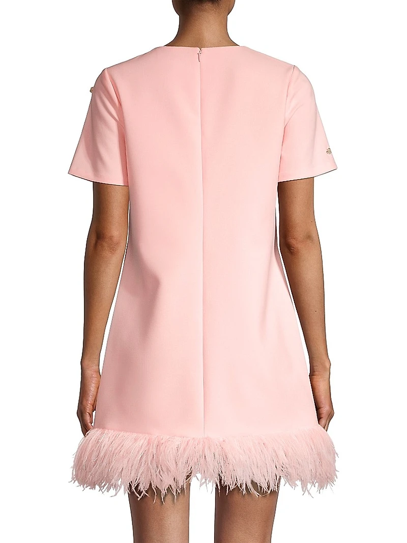 Marullo Feather-Trimmed Minidress