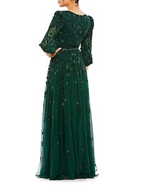 Beaded Floor-Length Gown