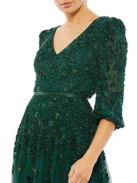 Beaded Floor-Length Gown