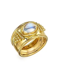 Florence86 18K Yellow Gold & Blue Moonstone Pyramid Ring
