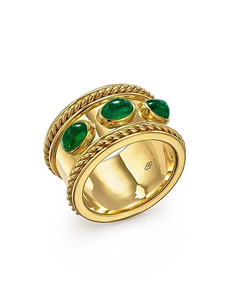 Florence86 Florence96 18K Yellow Gold & Emerald Braided Band Ring