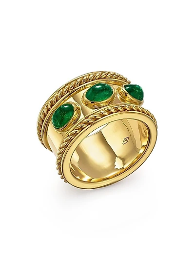 Florence86 Florence96 18K Yellow Gold & Emerald Braided Band Ring